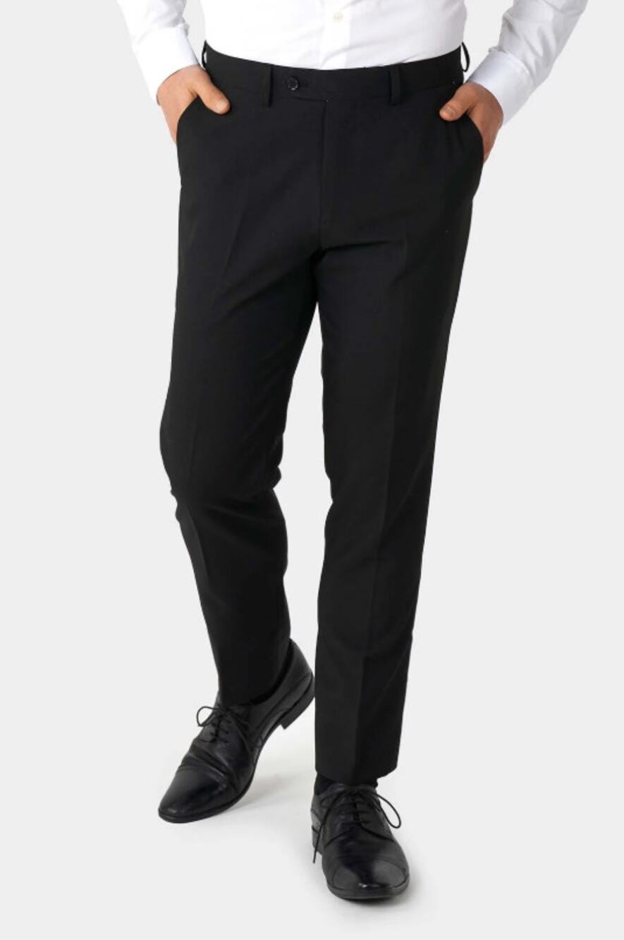 OPPOSUITS Men's Straight Leg Dress Pants 40X34 Black Flat Front NWOT
